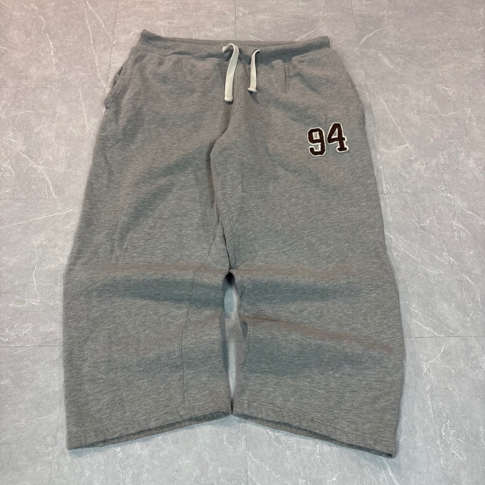 Premier International Womens Gray 94 Patch Wide Leg Sweatpants XL Cropped Capri